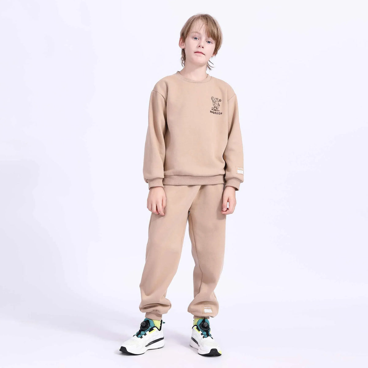 Printed Basic Pullover For Boys Beige Image