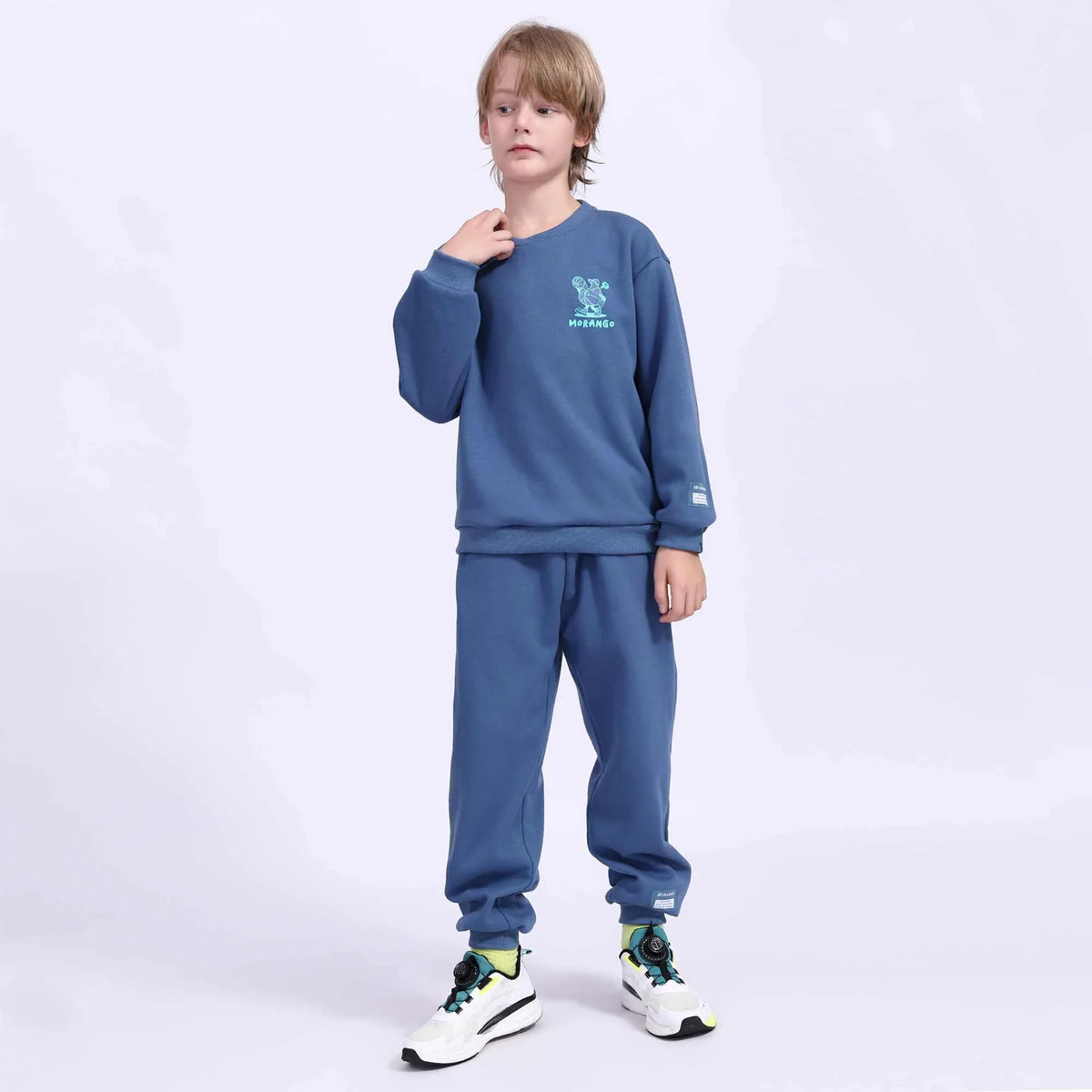 Printed Basic Pullover For Boys Blue Image