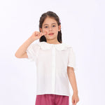 White Jacquard Shirt for Girls Image