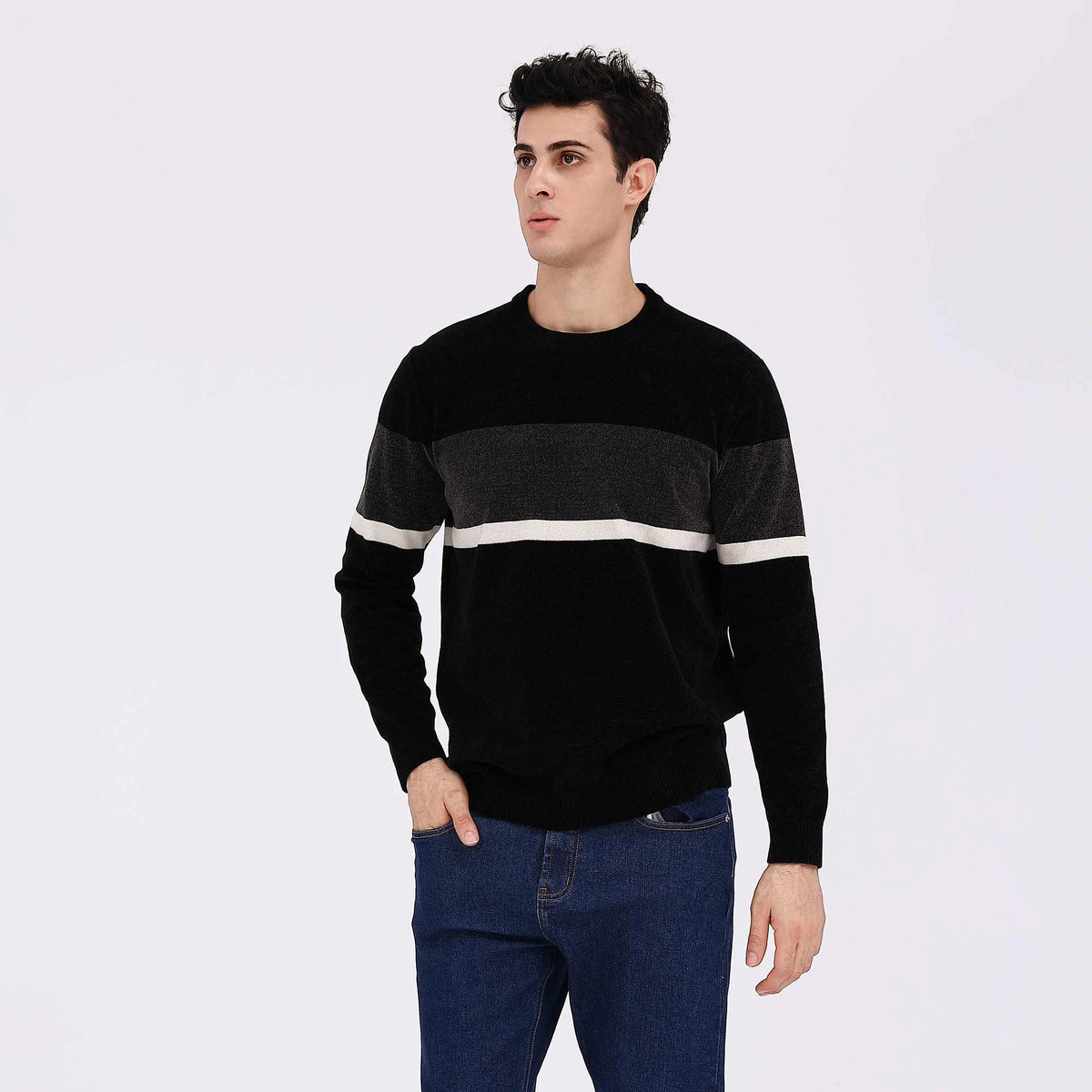 Color-Blocked Casual Sweater For Men