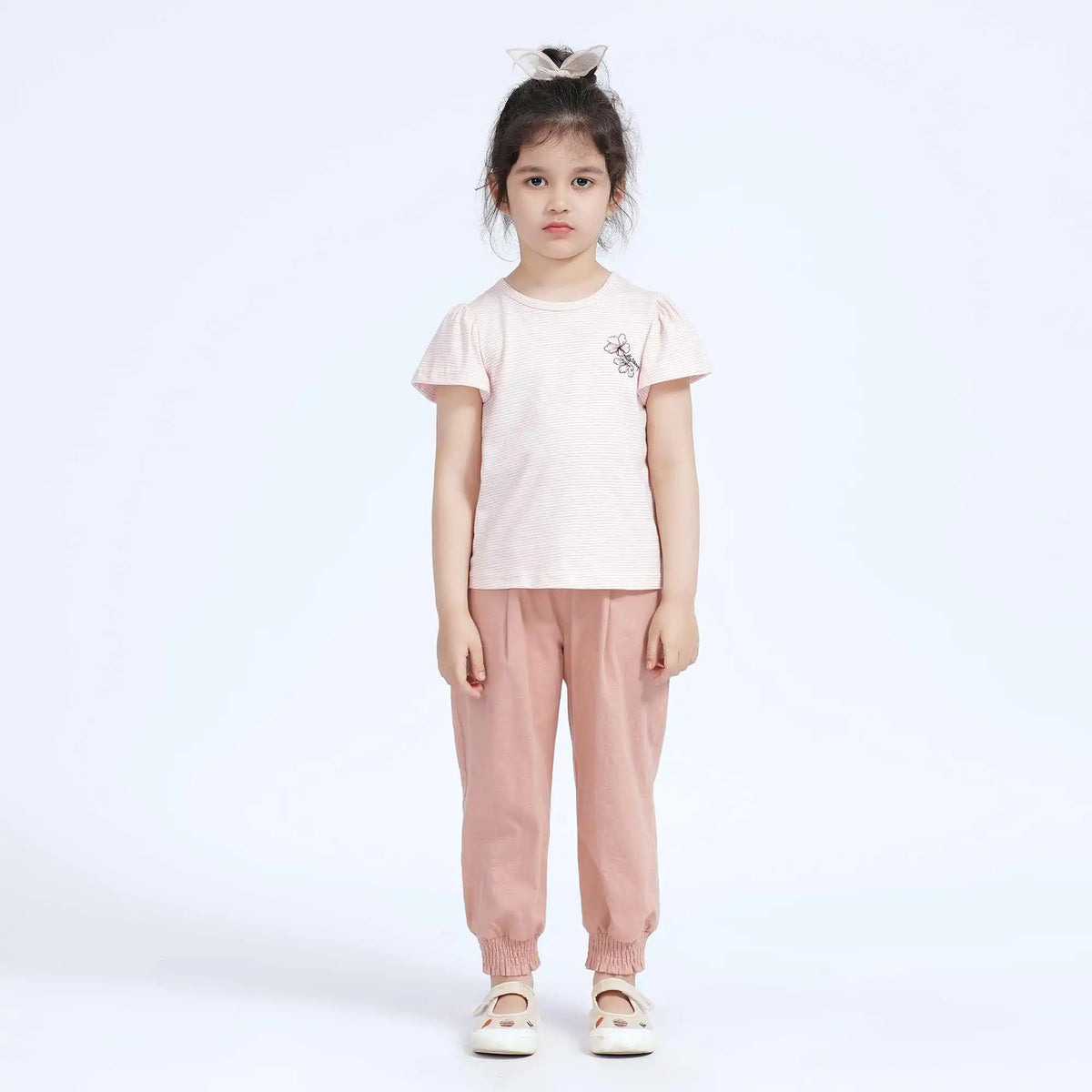 Ankle-Tied Casual Pants For Girls 120 | 5-6Y Brown Image