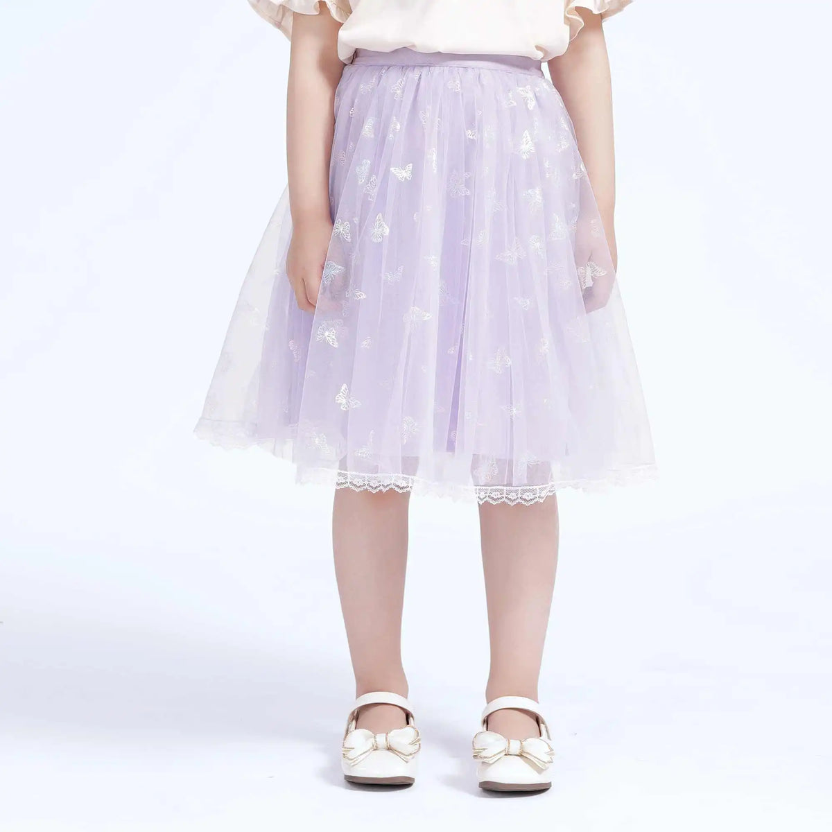 Puffy Casual Skirt For Girls 100 | 3Y Purple Image