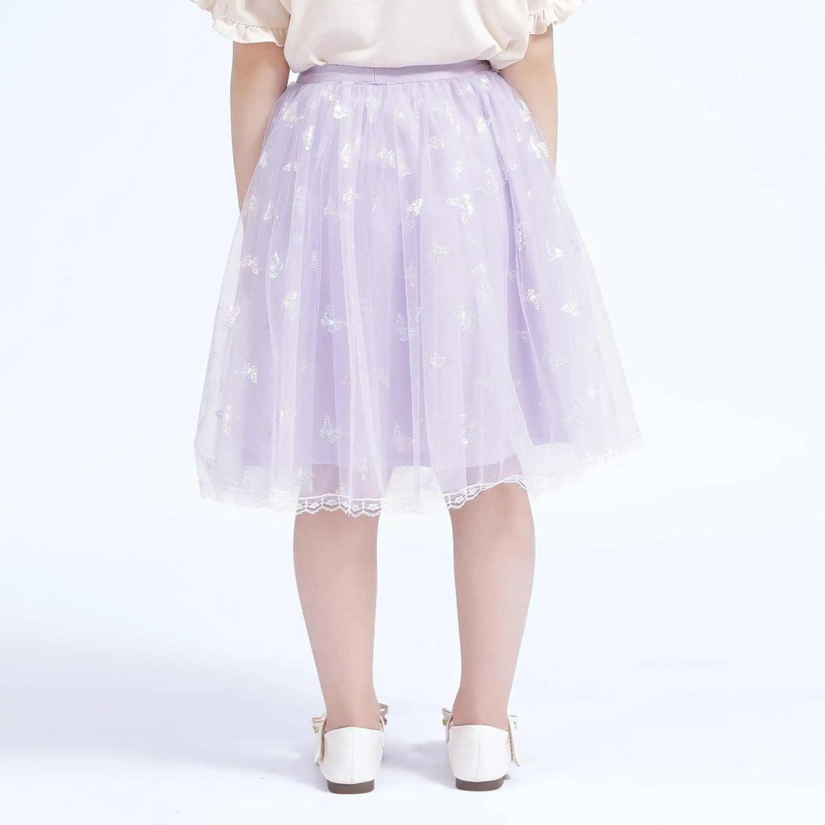 Puffy Casual Skirt For Girls 110 | 4-5Y Purple Image