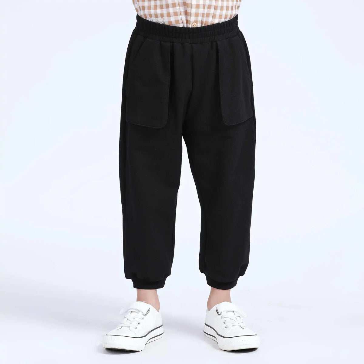 Ankle-Tied Casual Pants For Boys 100 | 3Y Black Image