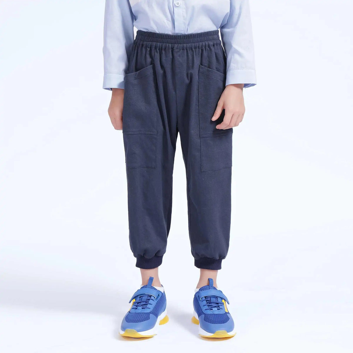 Ankle-Tied Casual Pants For Boys 100 | 3Y Navy Image