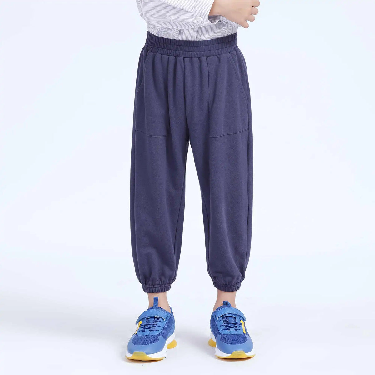 Ankle-Tied Casual Pants For Boys 100 | 3Y Navy Image