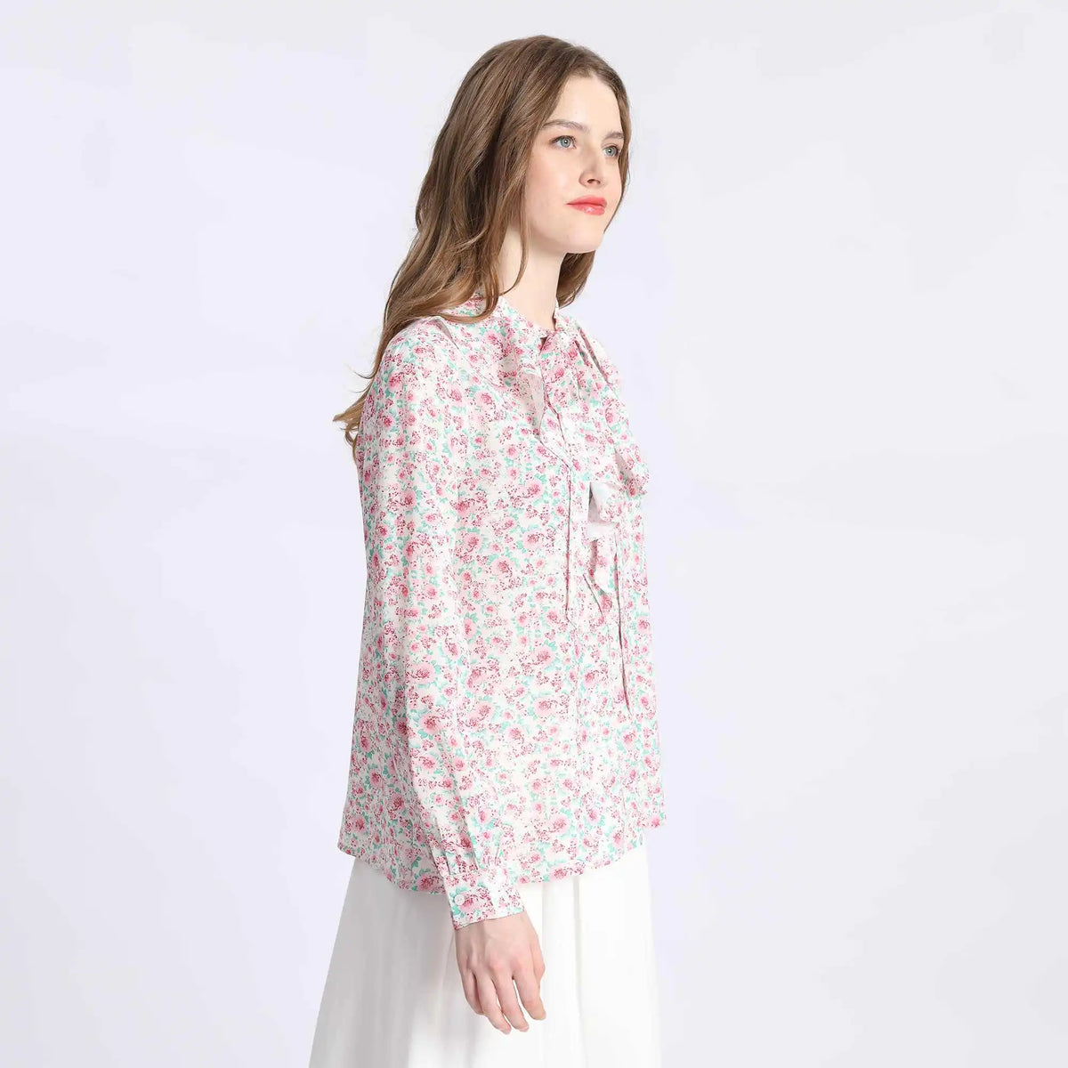 Floral Fashion Blouse For Women XL Pink Flower XL,64,110,59, Image