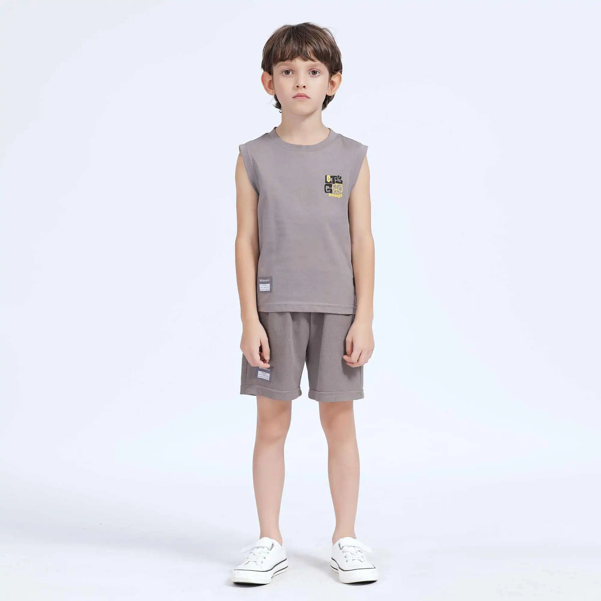 Baggy Basic Shorts For Boys 140 | 8-9Y Gray Image