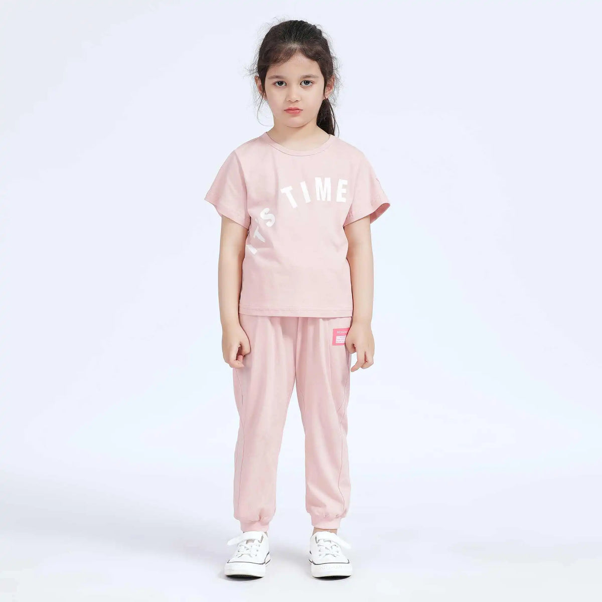 Ankle-Tied Basic Pants For Girls 110 | 4-5Y Pink 110 | 4-5Y,63,48,48,78 Image