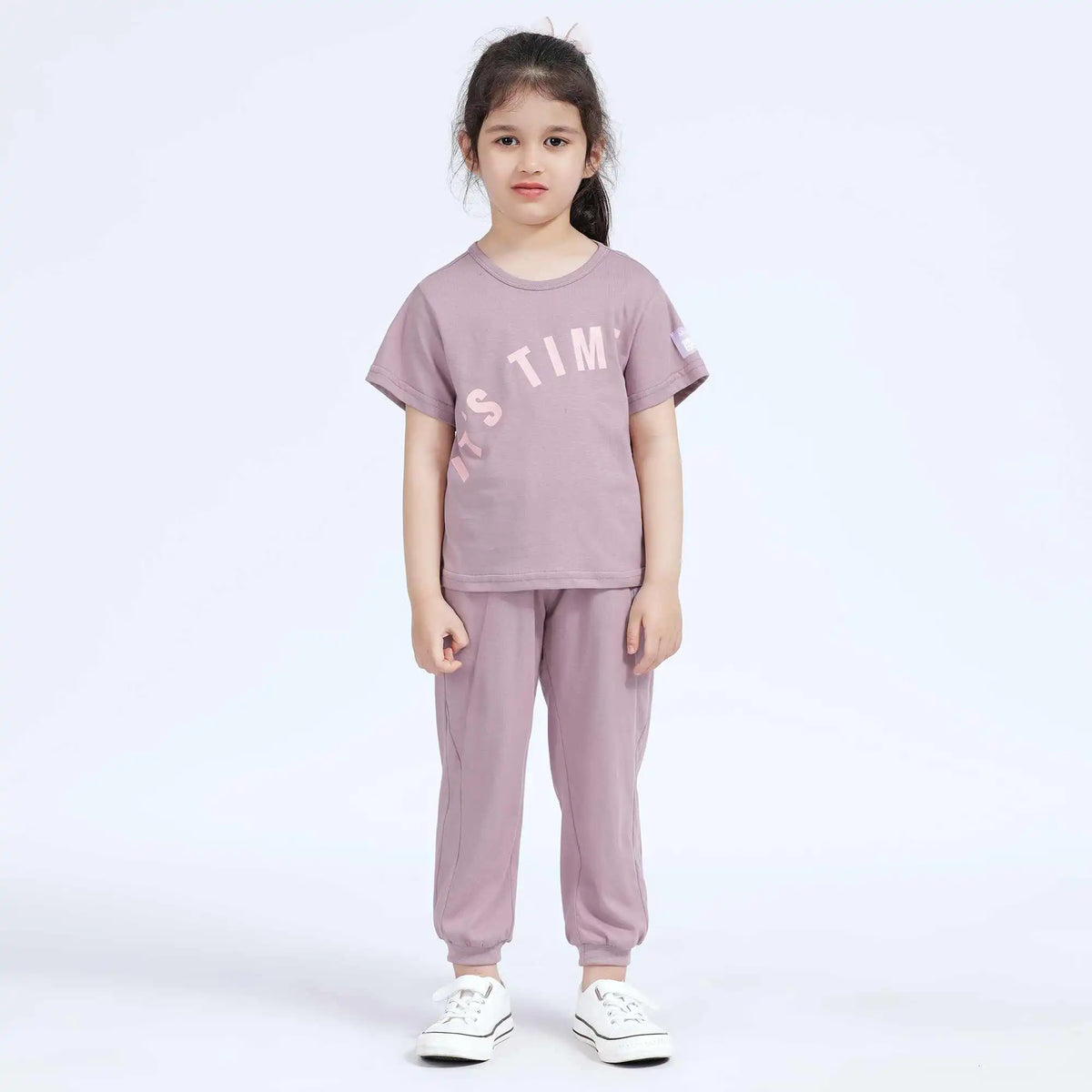 Ankle-Tied Basic Pants For Girls 100 | 3Y Pink 100 | 3Y,57,46,45.2,73 Image