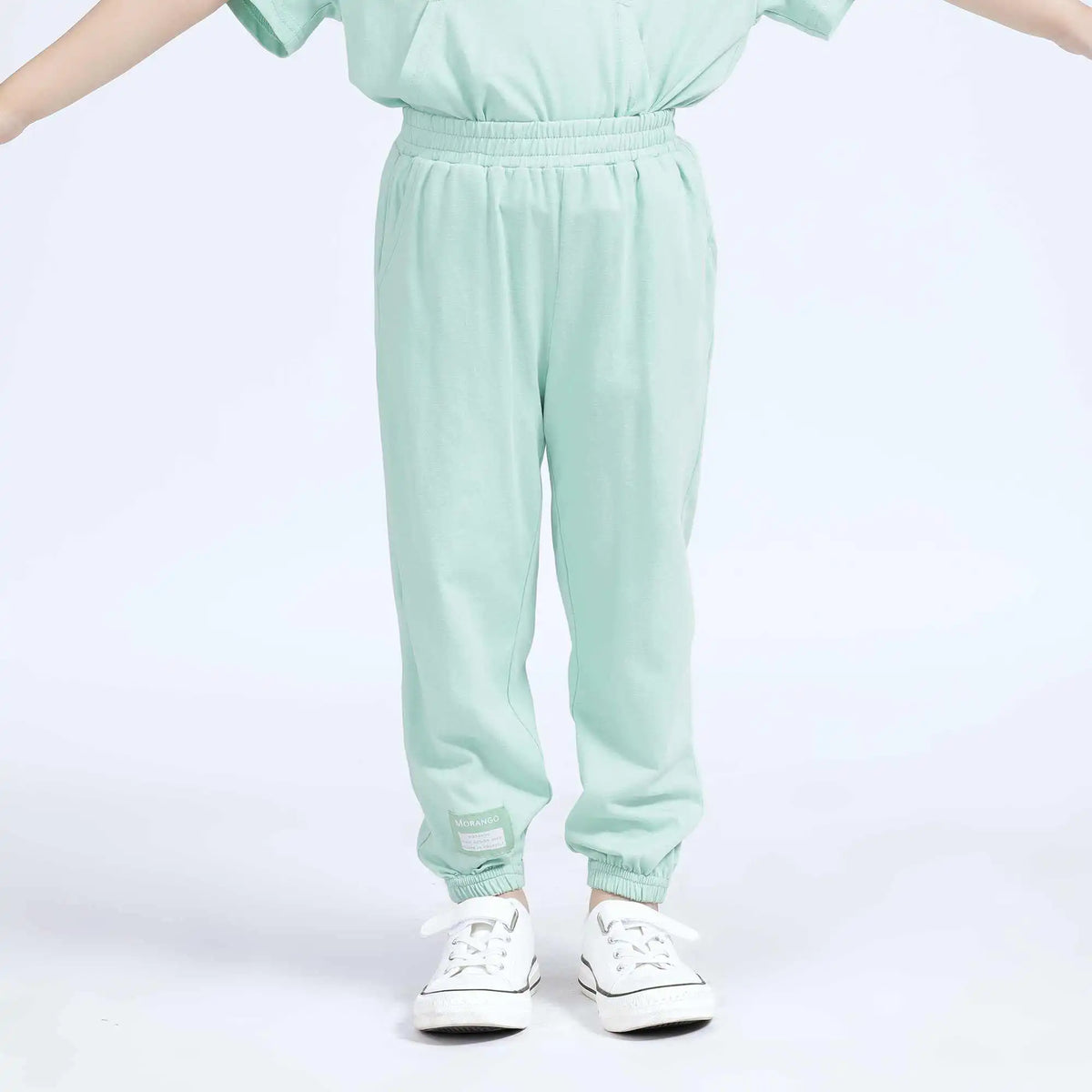 Ankle-Tied Basic Pants For Girls 100 | 3Y Green 100 | 3Y,57,46,45.2,73 Image