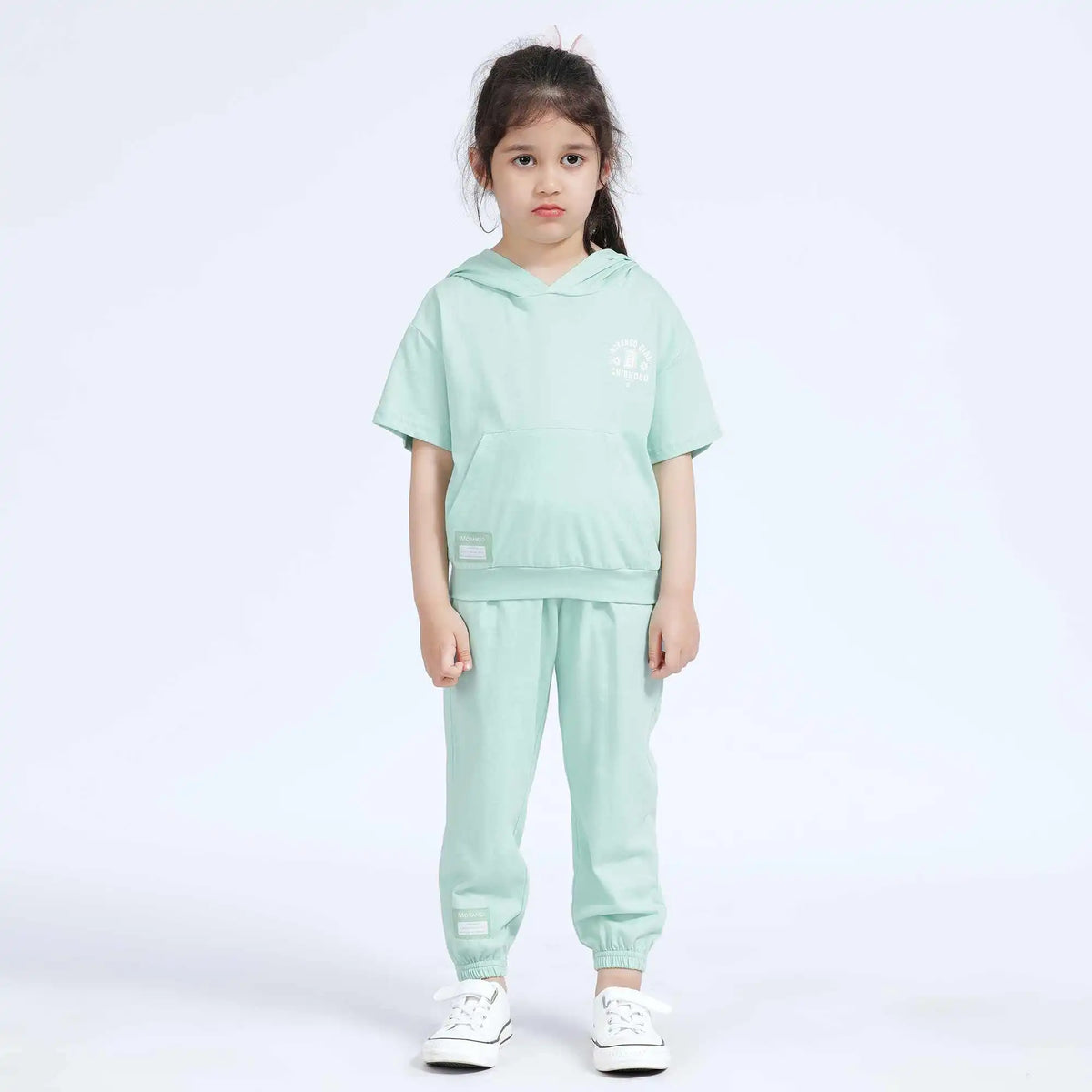 Ankle-Tied Basic Pants For Girls 140 | 8-9Y Green 140 | 8-9Y,81,54,56.4,93 Image