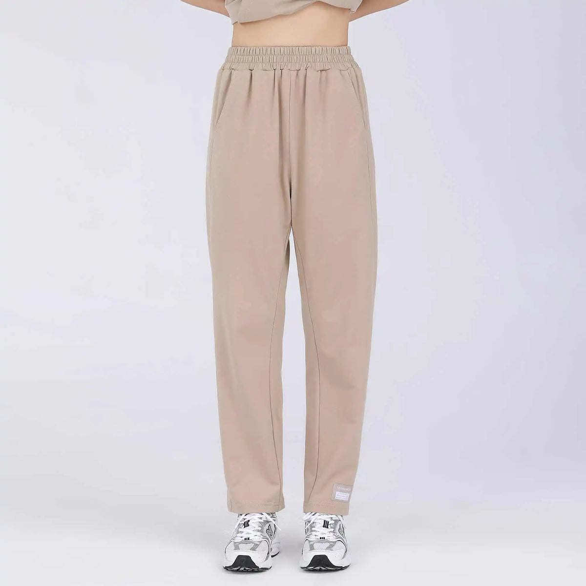 baggy basic pants for women image