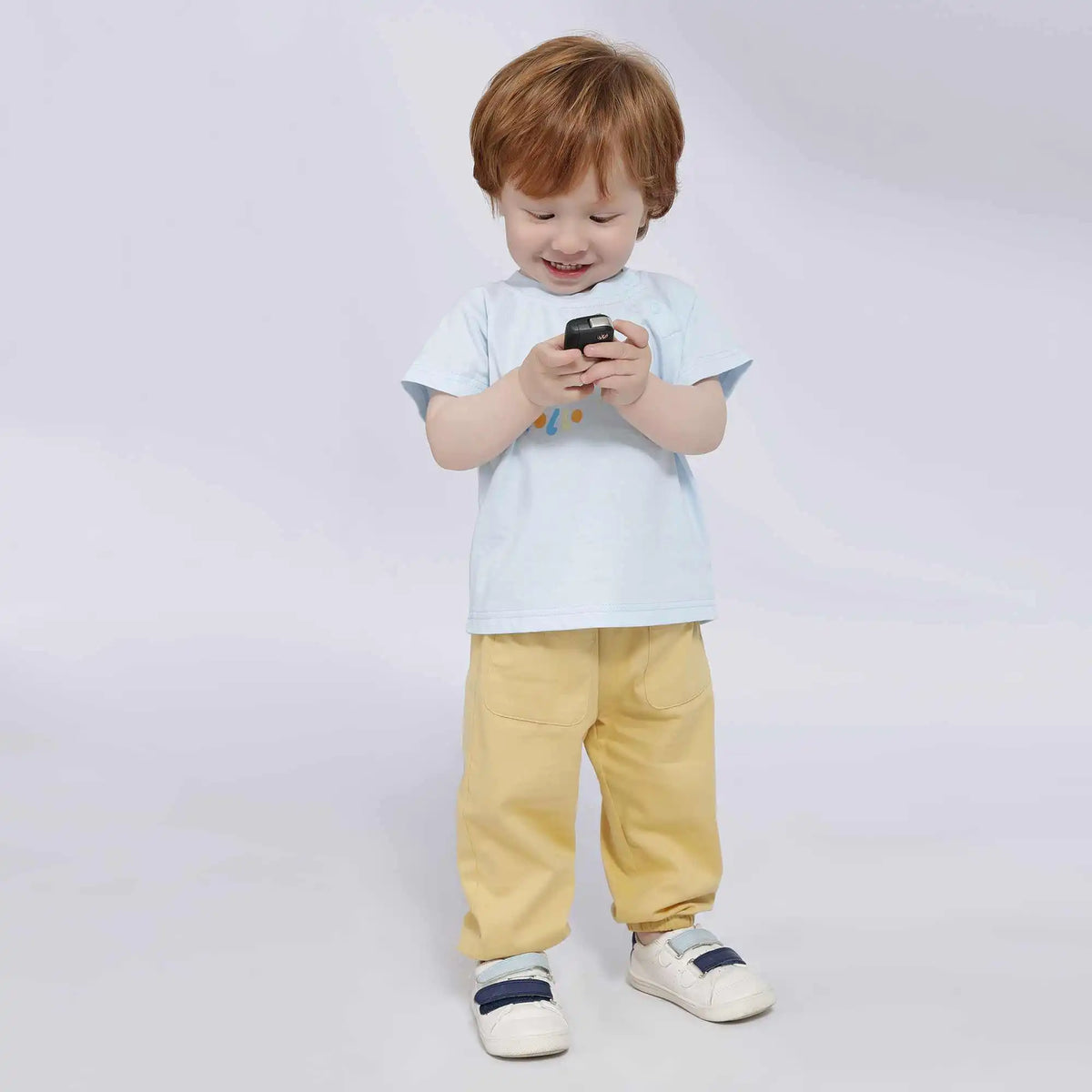 ankle tied casual pants for baby boy image