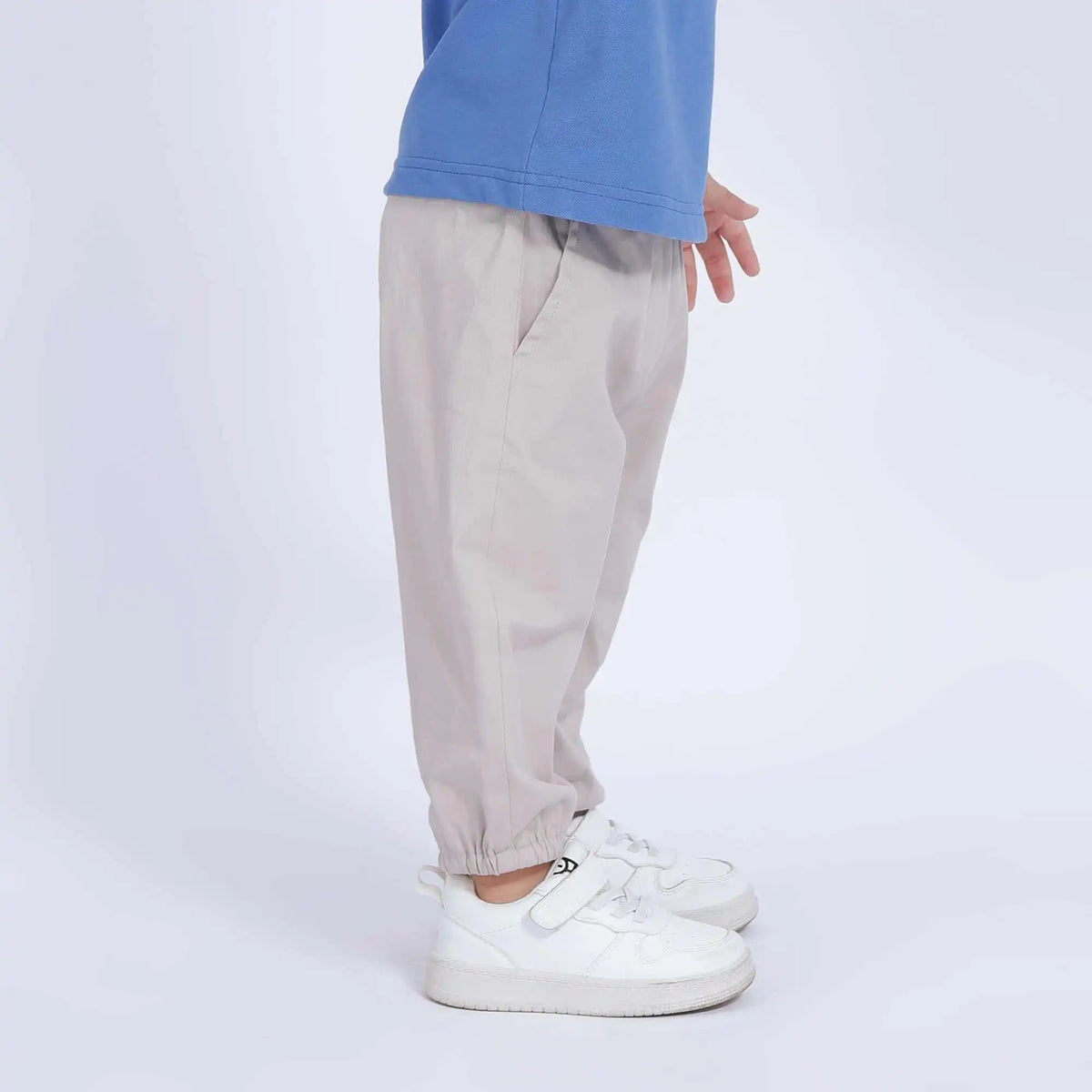 ankle tied casual pants for baby boy image