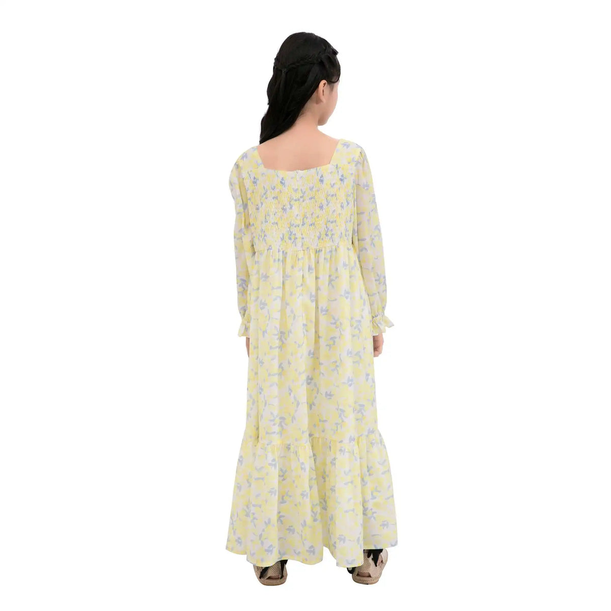 Floral Galabia For Girls 150 | 10-11Y Yellow Flower 150 | 10-11Y,116,82,51.5,80 Image