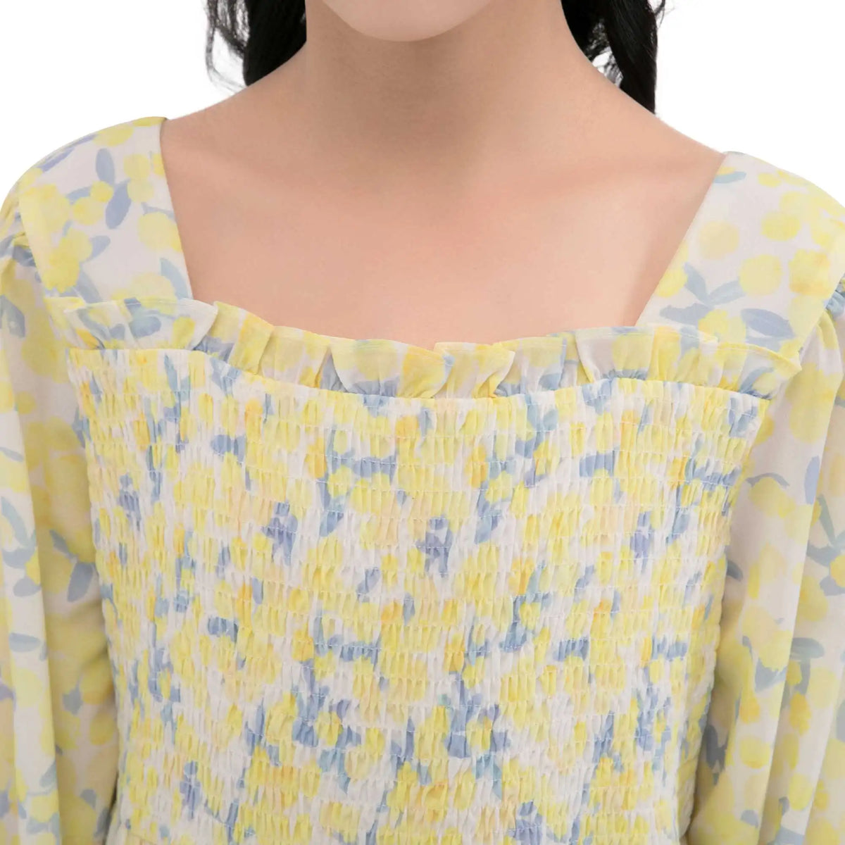 Floral Galabia For Girls 170 | 14Y Yellow Flower 170 | 14Y,134,90,57.5,88 Image