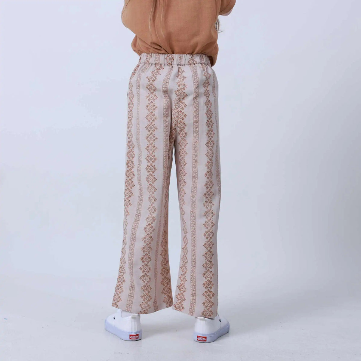 Straight-Leg Linen Pants For Girls 110 | 4-5Y Khaki Flower 110 | 4-5Y,62.5,45.5,44.8,76.4 Image