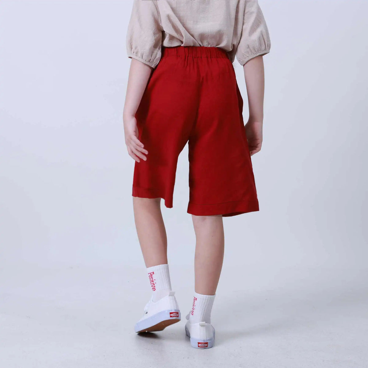 Ordinary Linen Shorts For Girls 110 | 4-5Y Maroon 110 | 4-5Y,35,45.5,49.8,80.4 Image