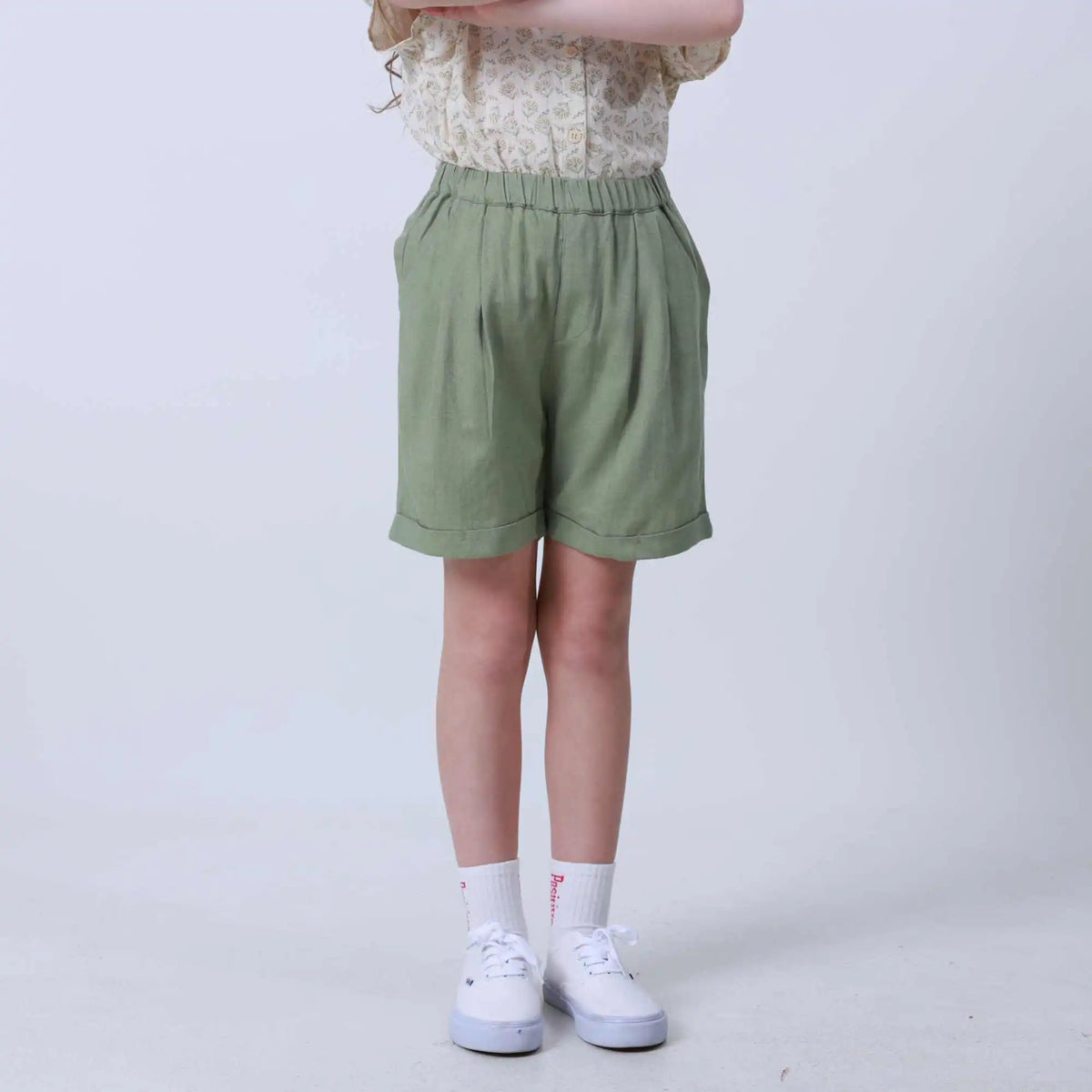 Ordinary Linen Shorts For Girls 100 | 3Y Green 100 | 3Y,31,42,43,70 Image