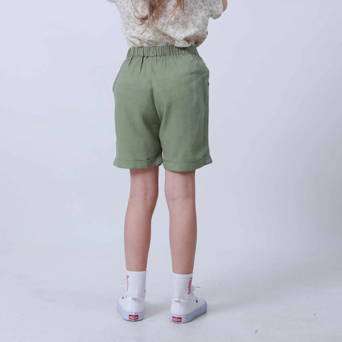 Ordinary Linen Shorts For Girls 110 | 4-5Y Green 110 | 4-5Y,33.3,44.5,45.8,74.4 Image