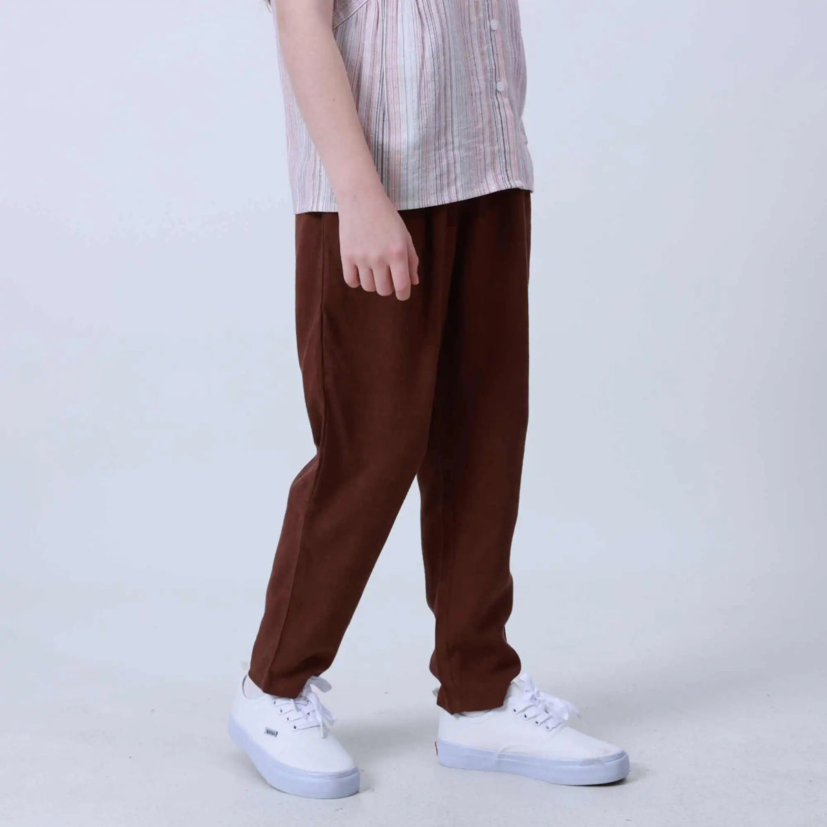 Ordinary Linen Pants For Girls 140 | 8-9Y Coffee 140 | 8-9Y,81,53,52.2,97.6 Image