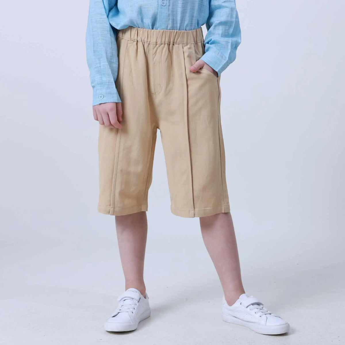 Straight-Leg Linen Shorts For Boys 100 | 3Y Beige 100 | 3Y,40,43,40.6,72 Image