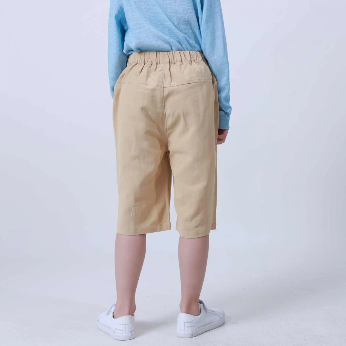 Straight-Leg Linen Shorts For Boys 110 | 4-5Y Beige 110 | 4-5Y,43.8,45.5,43.6,76.8 Image