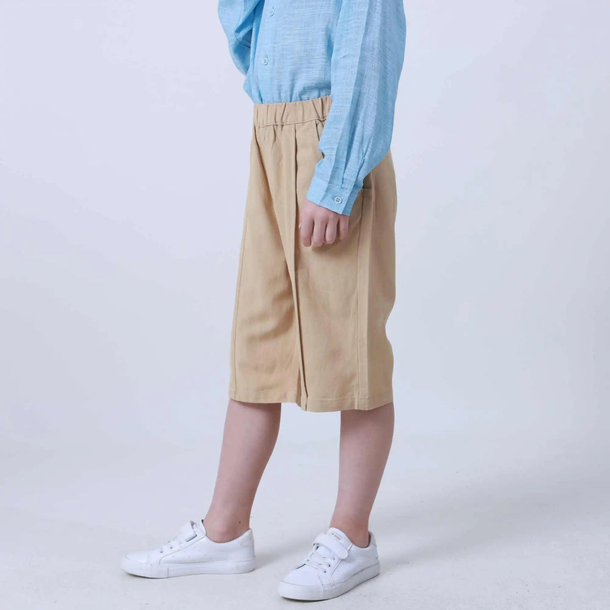 Straight-Leg Linen Shorts For Boys 130 | 7-8Y Beige 130 | 7-8Y,51.4,50.5,49.6,86.4 Image