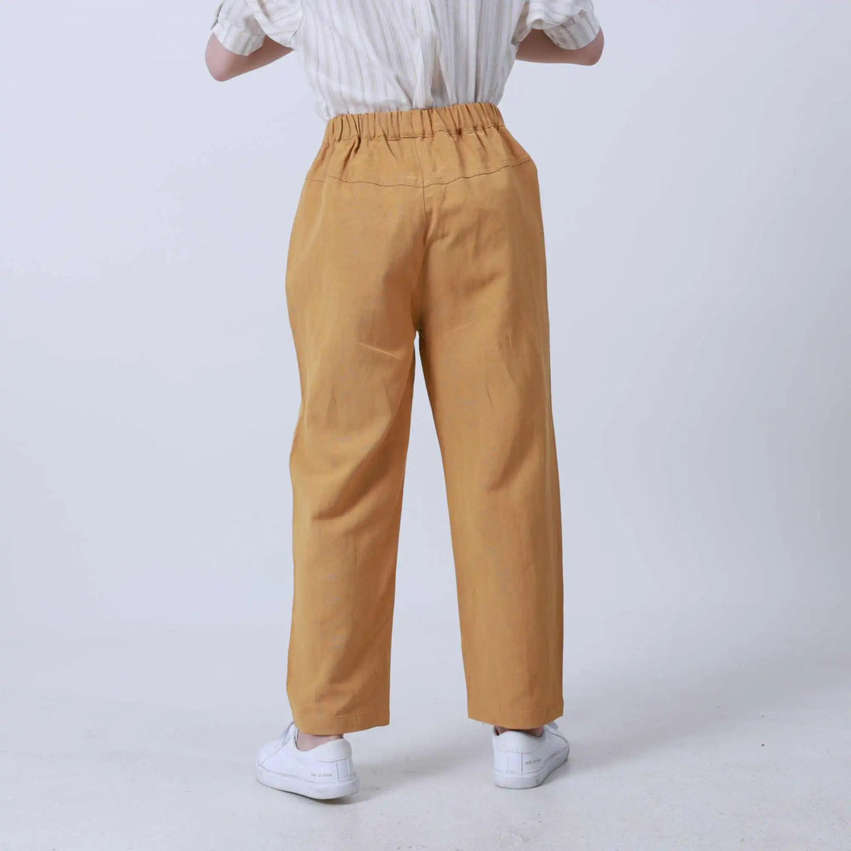 Ordinary Linen Pants For Boys 110 | 4-5Y Yellow 110 | 4-5Y,63.5,45.5,44.6,78.8 Image