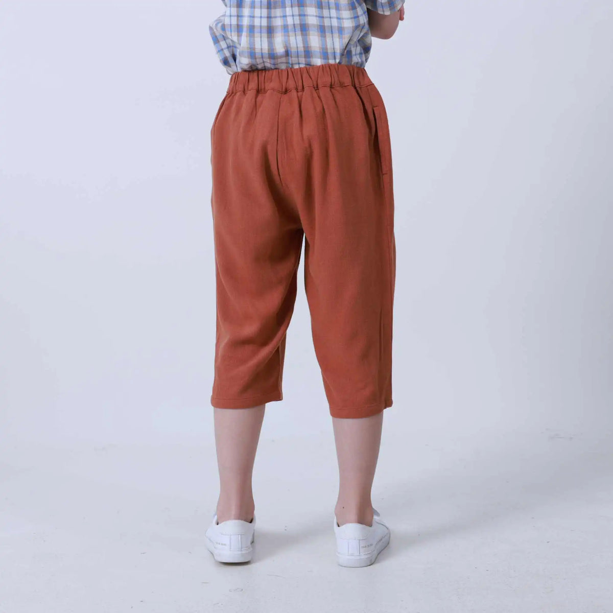 Ordinary Linen Pants For Boys 110 | 4-5Y Rust Red 110 | 4-5Y,46.2,49.5,44,85.8 Image