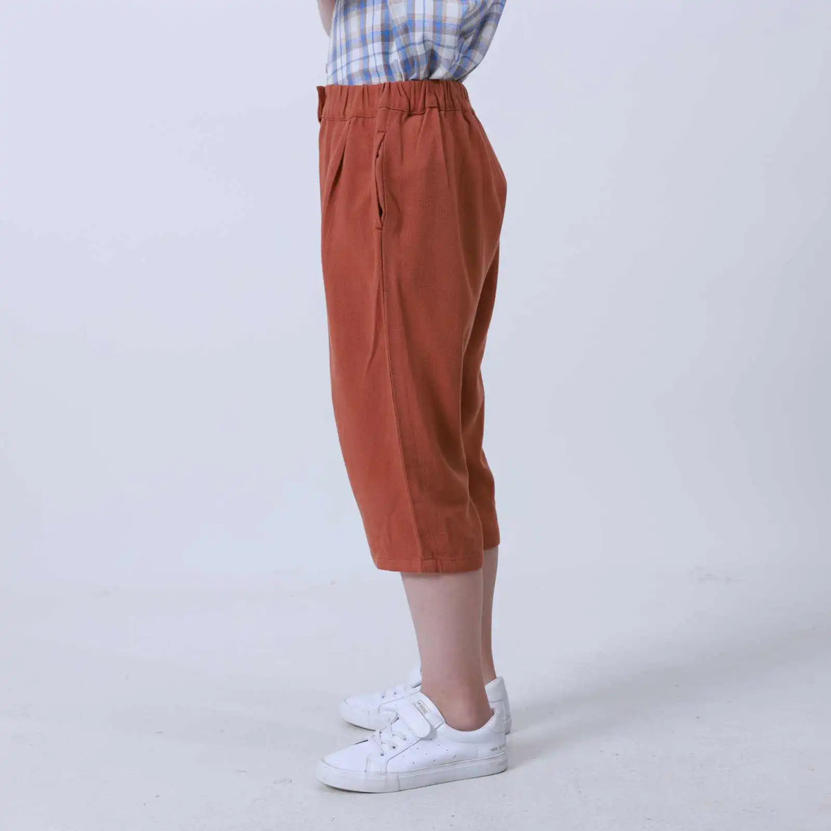 Ordinary Linen Pants For Boys 140 | 8-9Y Rust Red 140 | 8-9Y,58.8,57,53,100.2 Image