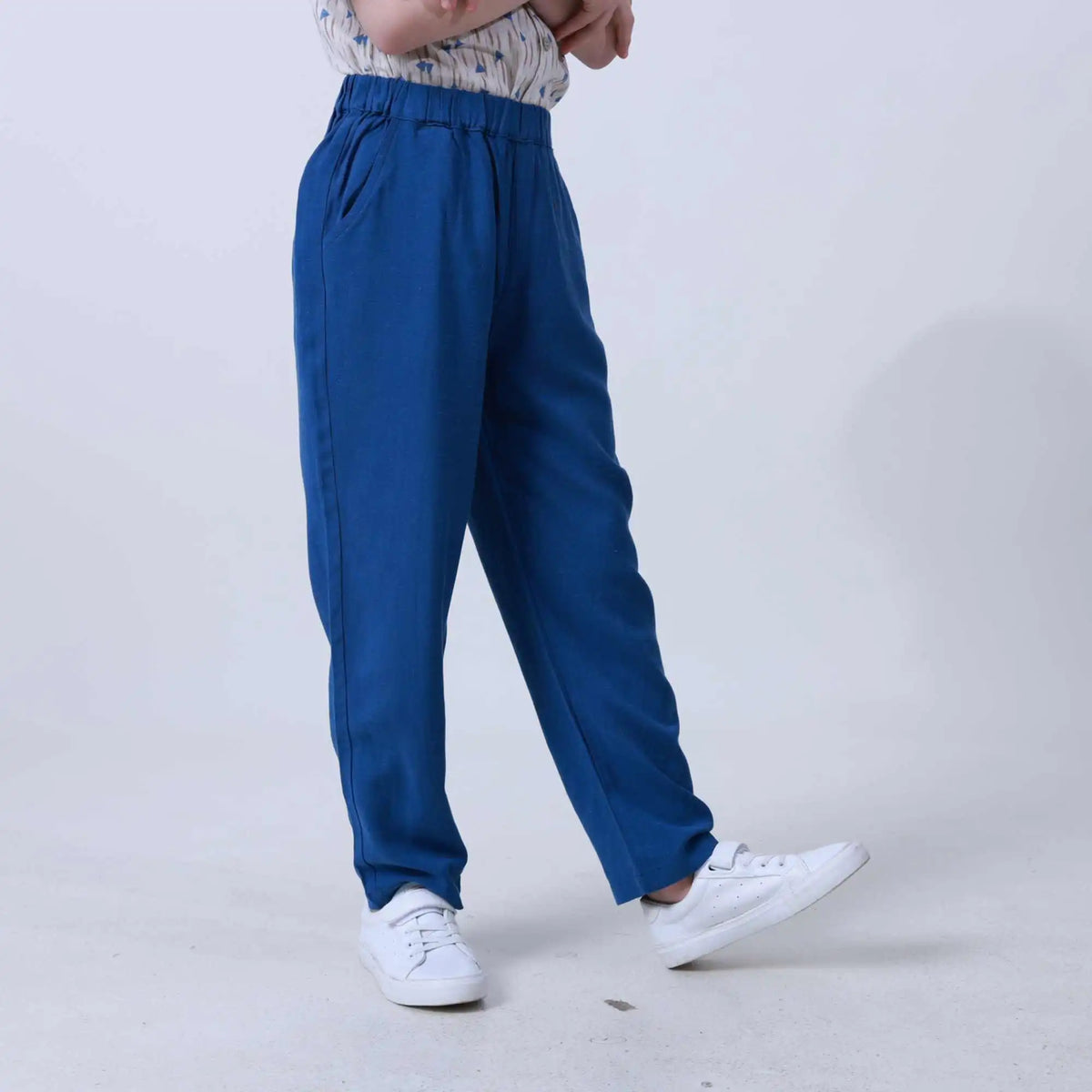 Ordinary Linen Pants For Boys 130 | 7-8Y Blue 130 | 7-8Y,76.5,50.5,50,88.4 Image