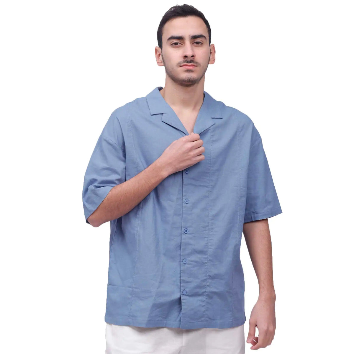 plain linen shirt for man image