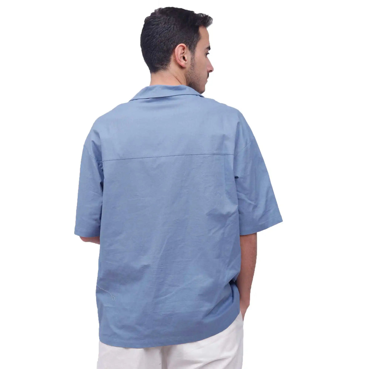 plain linen shirt for man image