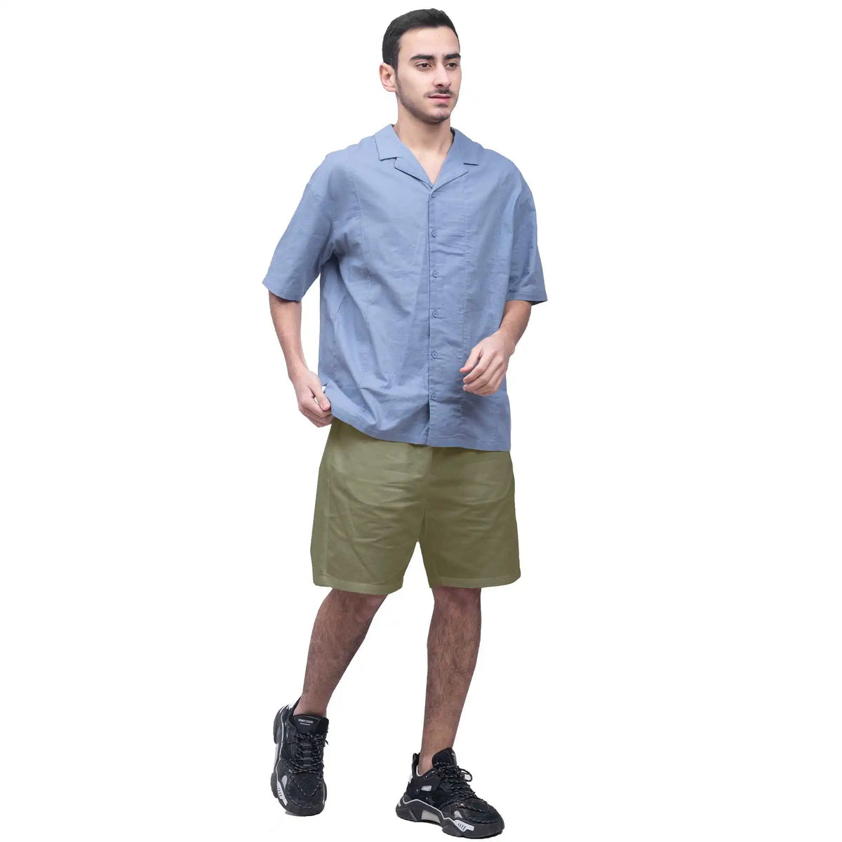 plain linen shirt for man image