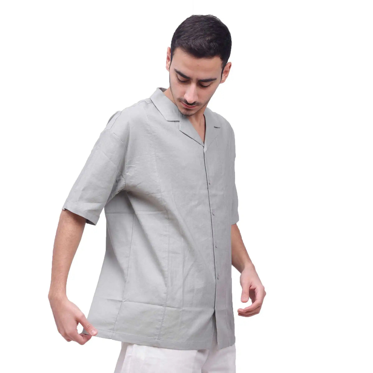 plain linen shirt for man image