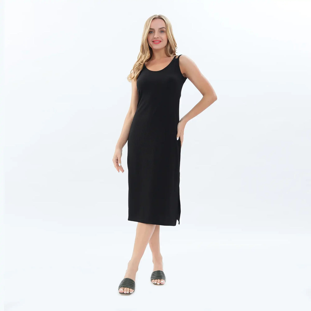 plain basic dress for women image