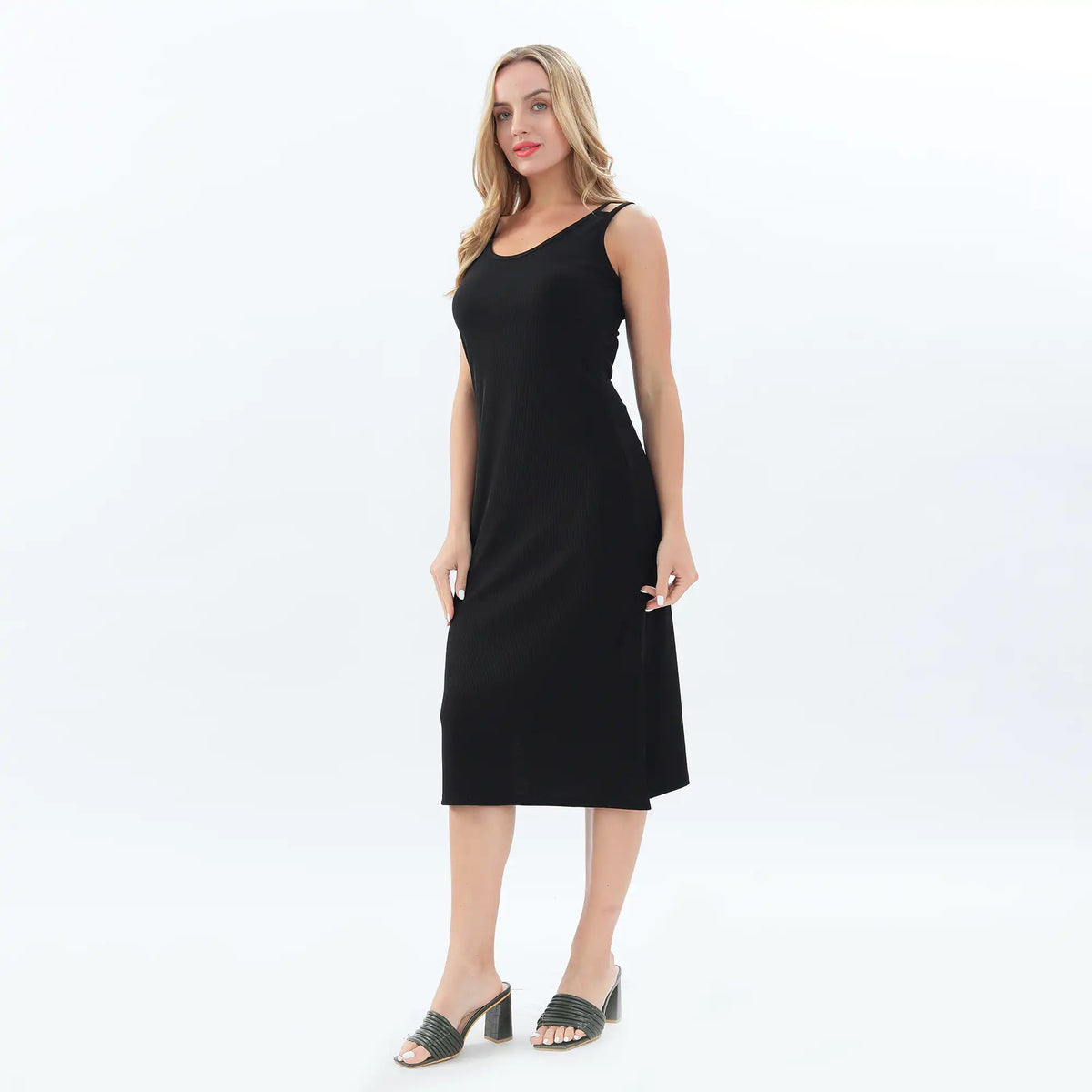 plain basic dress for women image