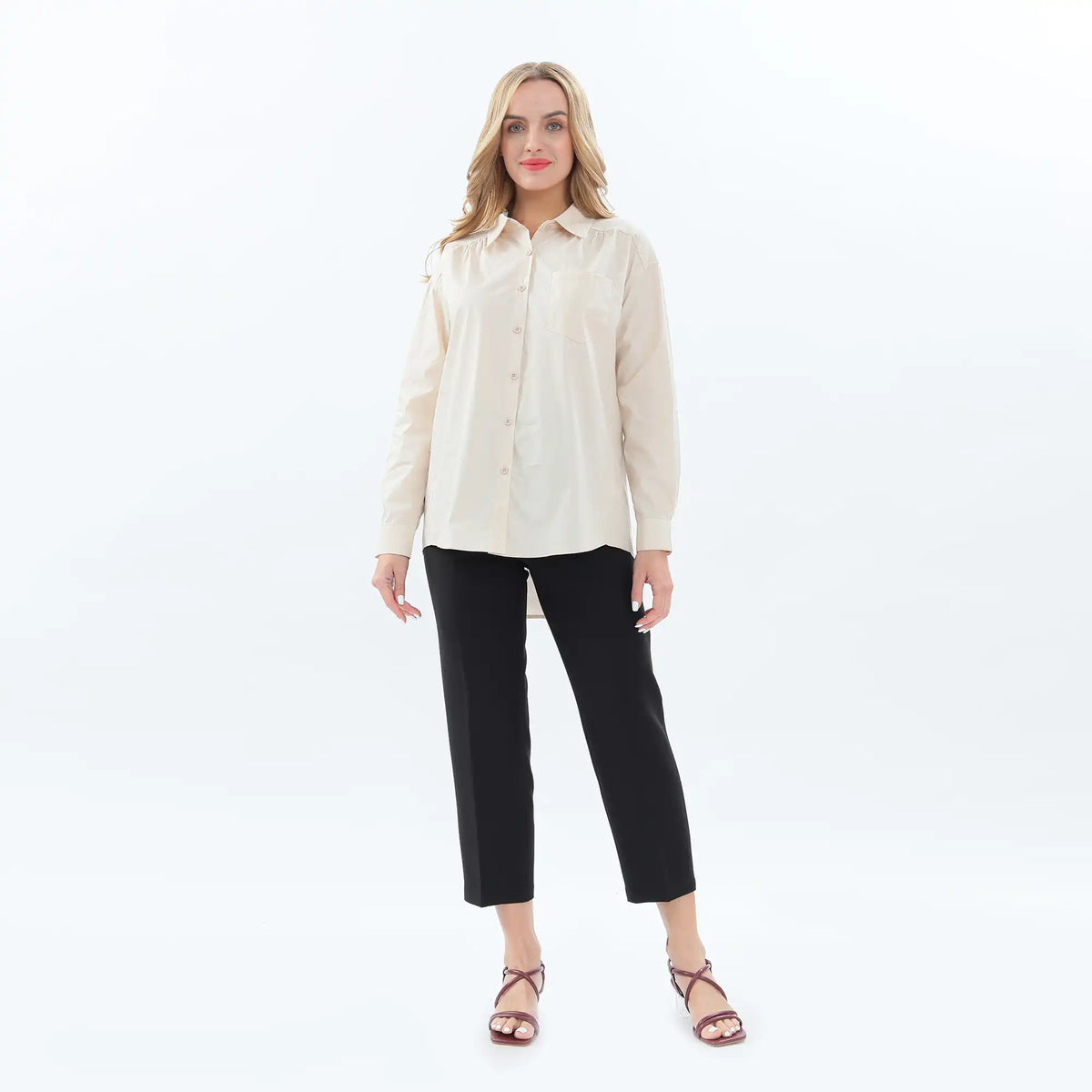 plain basic shirt for women image