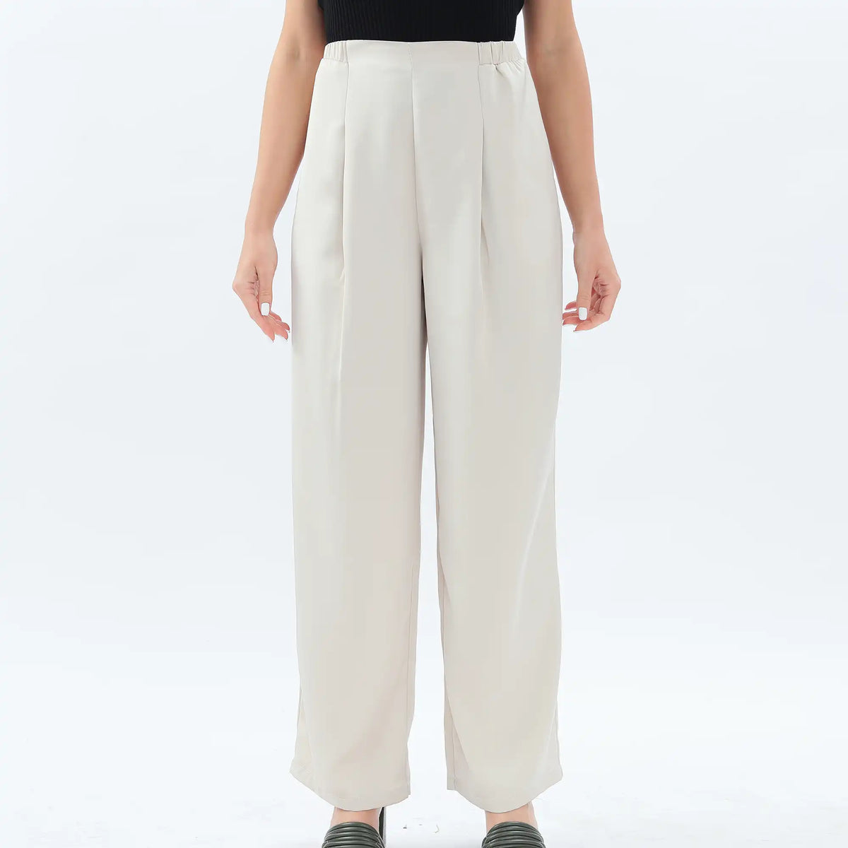 wide leg basic pants for women image