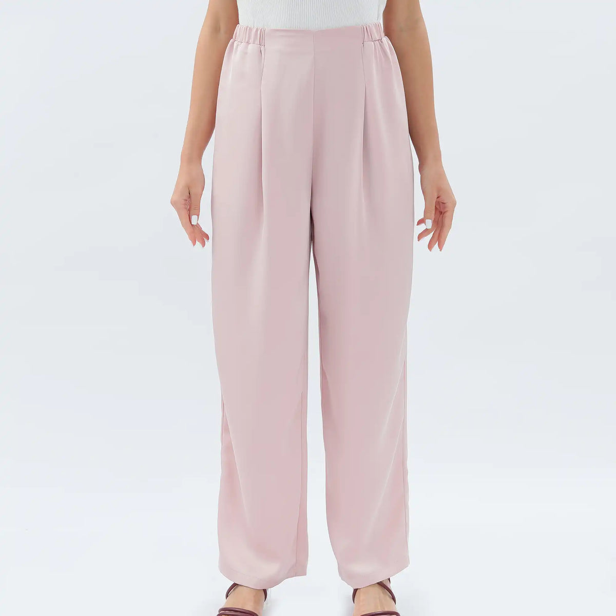 wide leg basic pants for women image