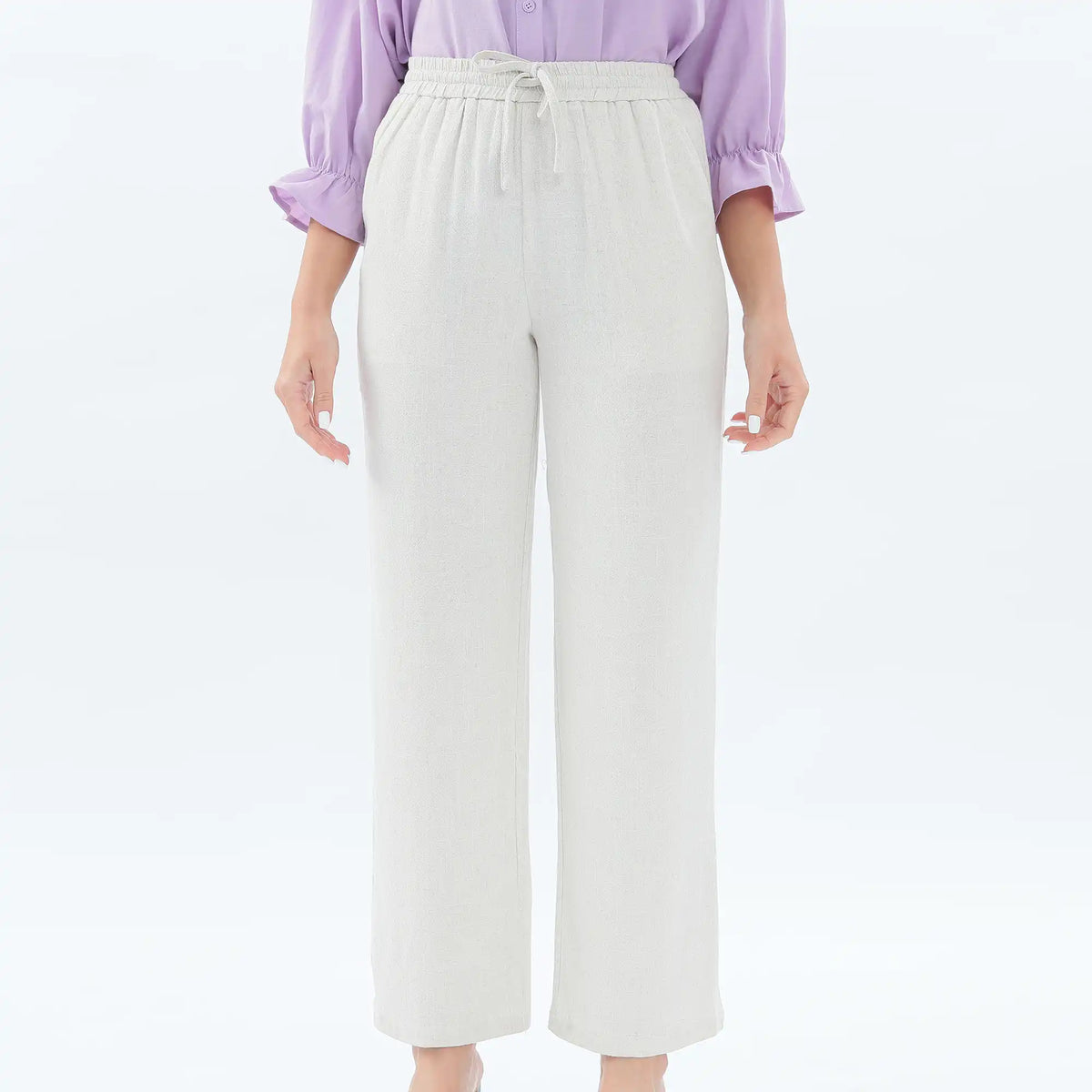 wide leg linen pants for women image