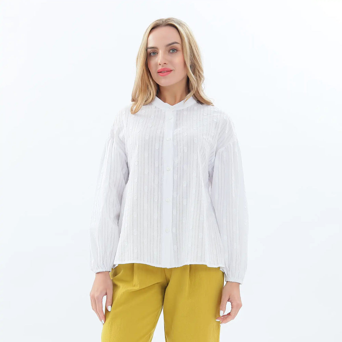 Jacquard Linen Shirt For Women