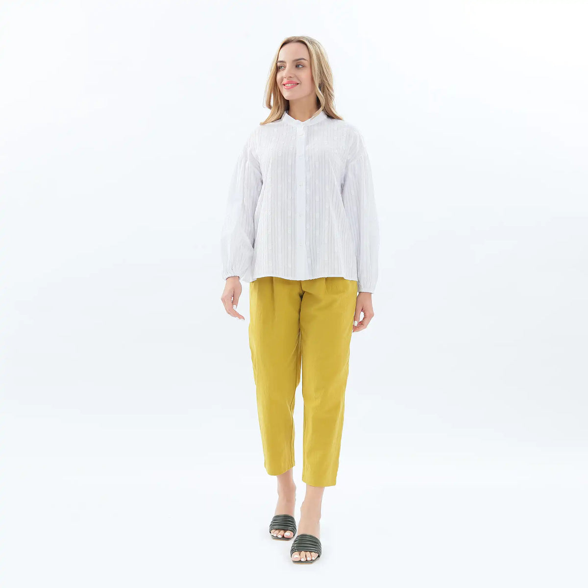 Jacquard Linen Shirt For Women