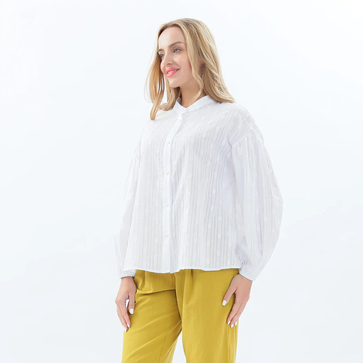 Jacquard Linen Shirt For Women