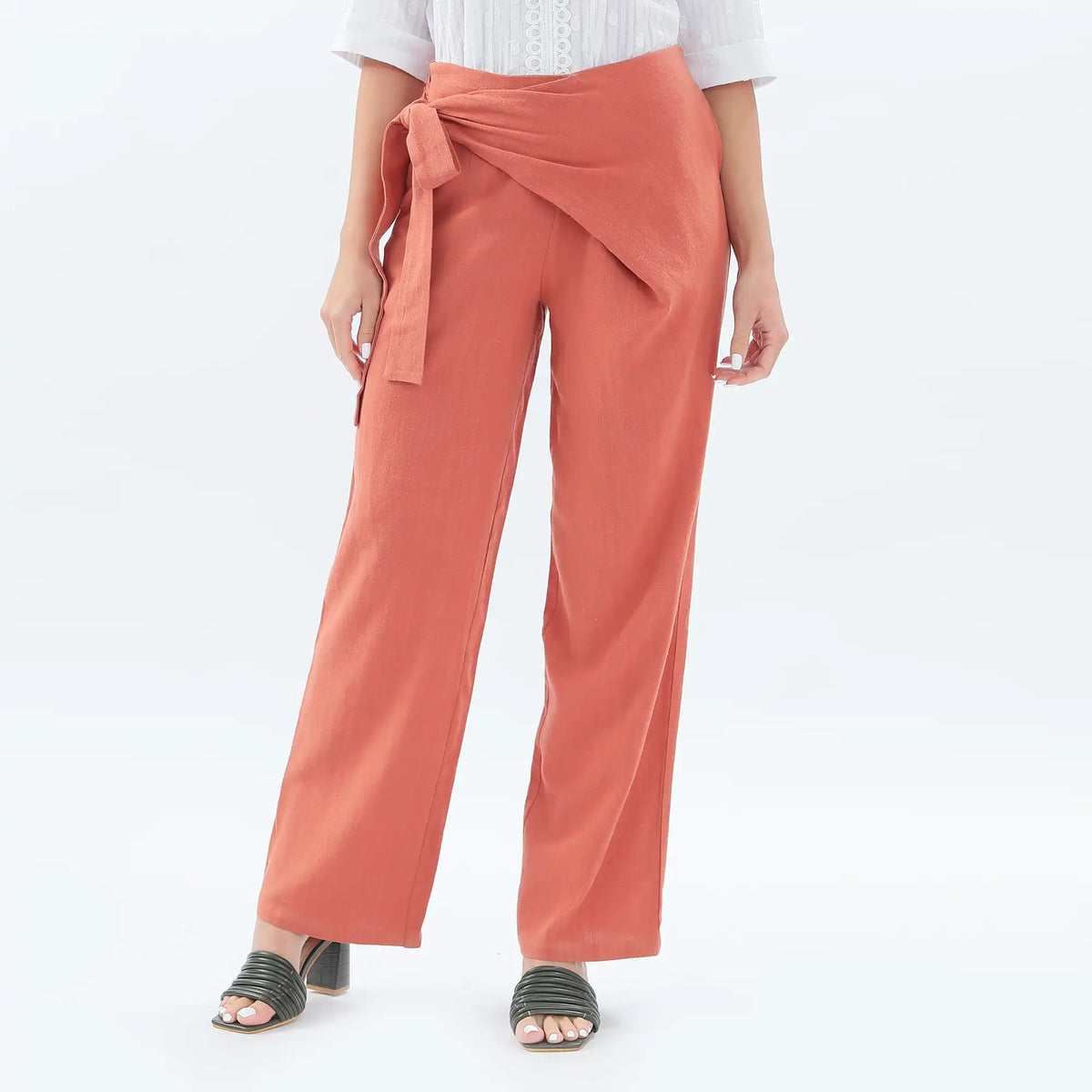 wide leg linen pants for women image