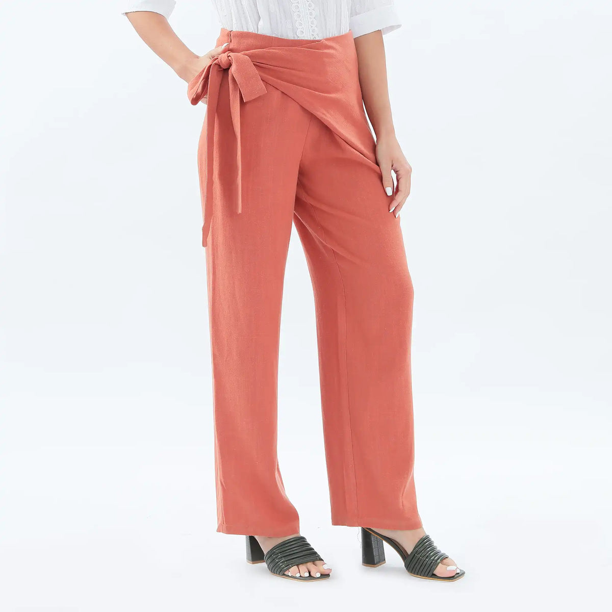 wide leg linen pants for women image