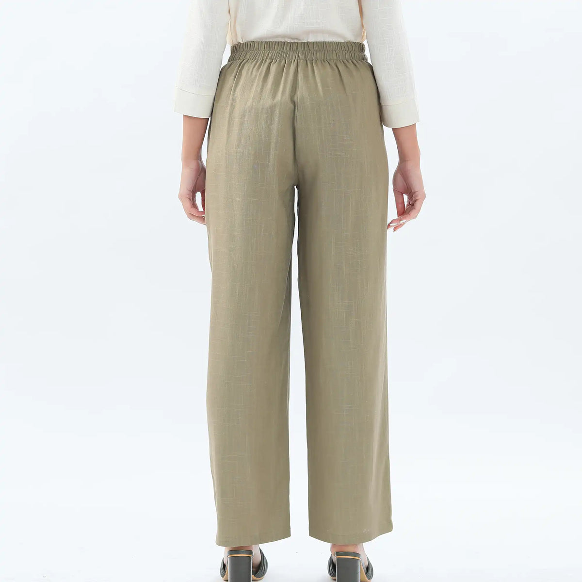 straight leg linen pants for women image