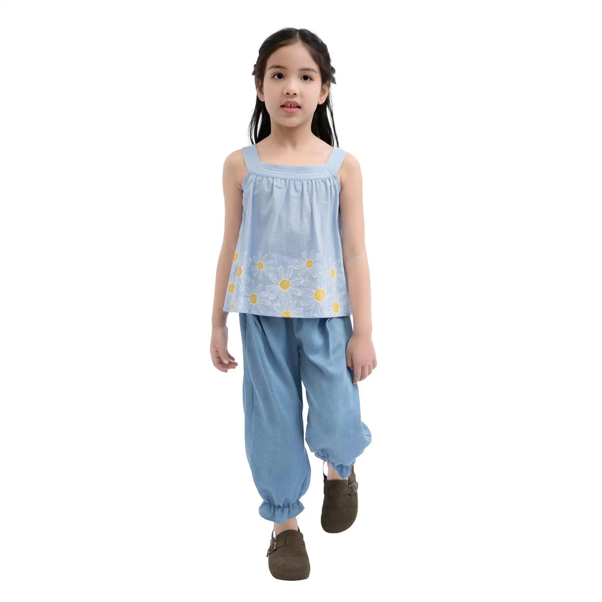 Ankle-Tied Casual Pants For Girls 120 | 5-6Y Blue 120 | 5-6Y,69,50,50.8,85 Image